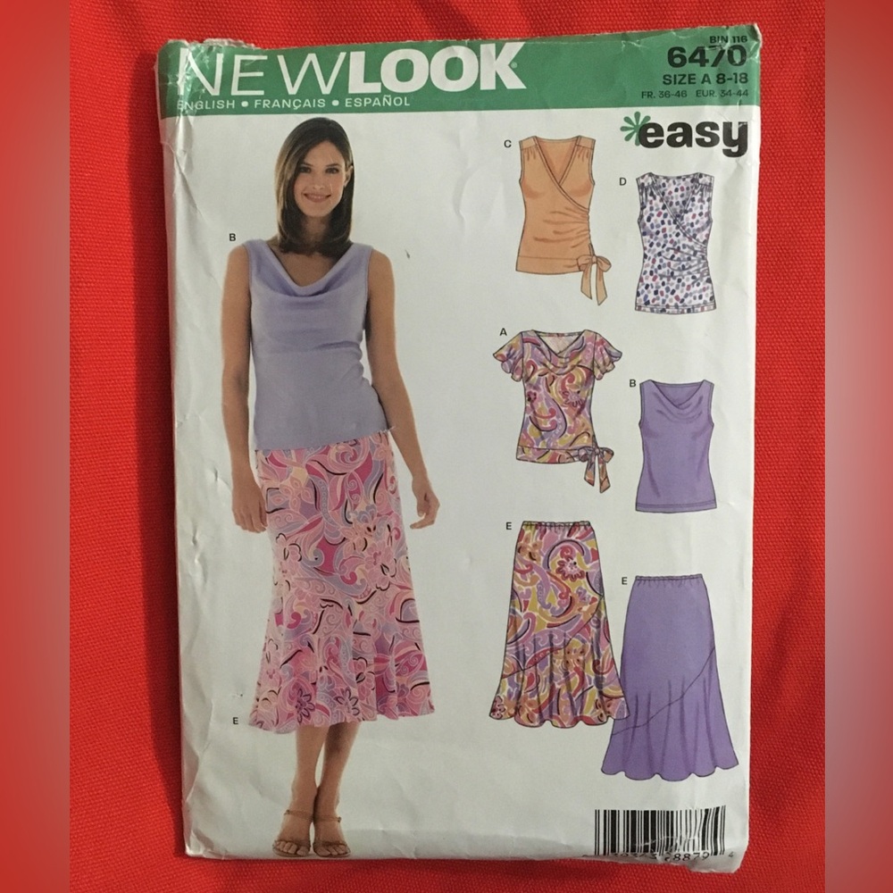Skirt/Top Sewing Pattern Size 8-18